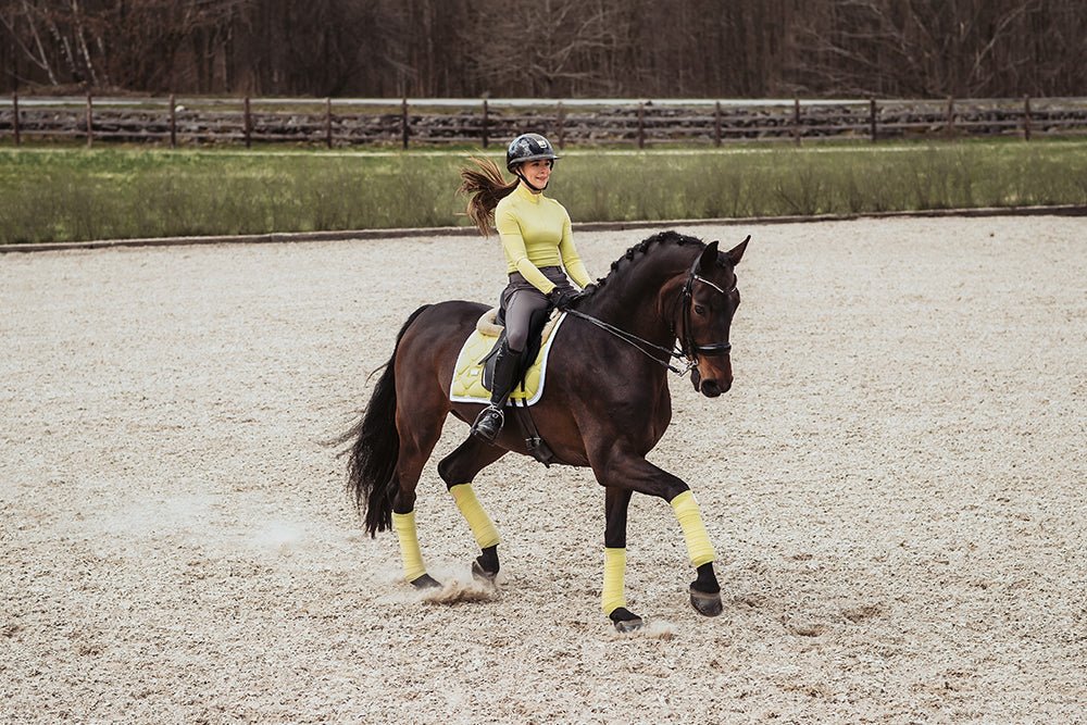 Equestrian Stockholm Dressage Saddle Pad Soft Lemon - Dressage Saddle Pad - Kingdom Equestrian