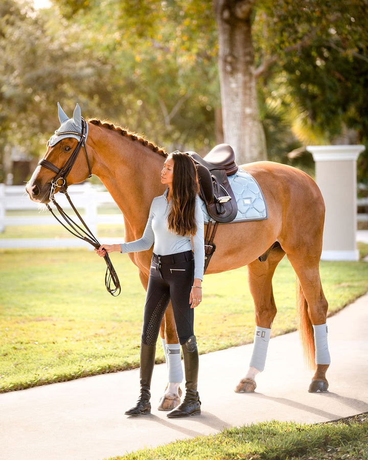 Equestrian Stockholm Dressage Saddle Pad Steel Blue - Dressage Saddle Pad - Kingdom Equestrian