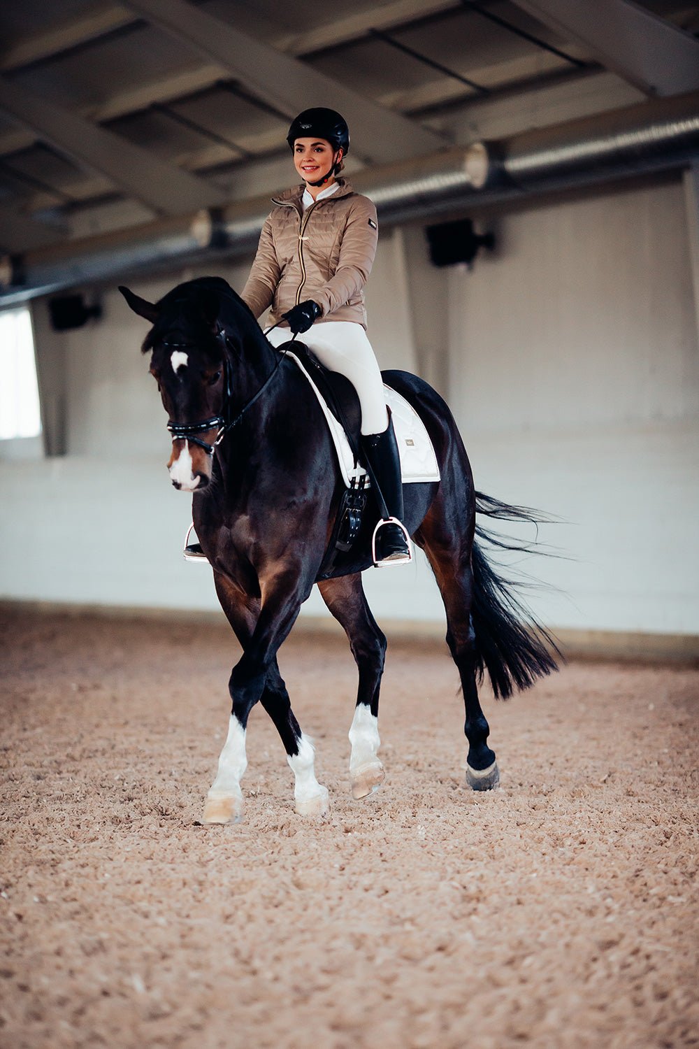 Equestrian Stockholm Dressage Saddle Pad White Perfection Gold - Dressage Saddle Pad - Kingdom Equestrian