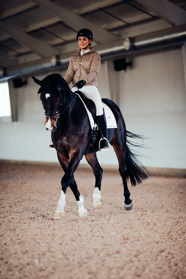 Equestrian Stockholm Dressage Saddle Pad White Perfection Gold - Dressage Saddle Pad - Kingdom Equestrian