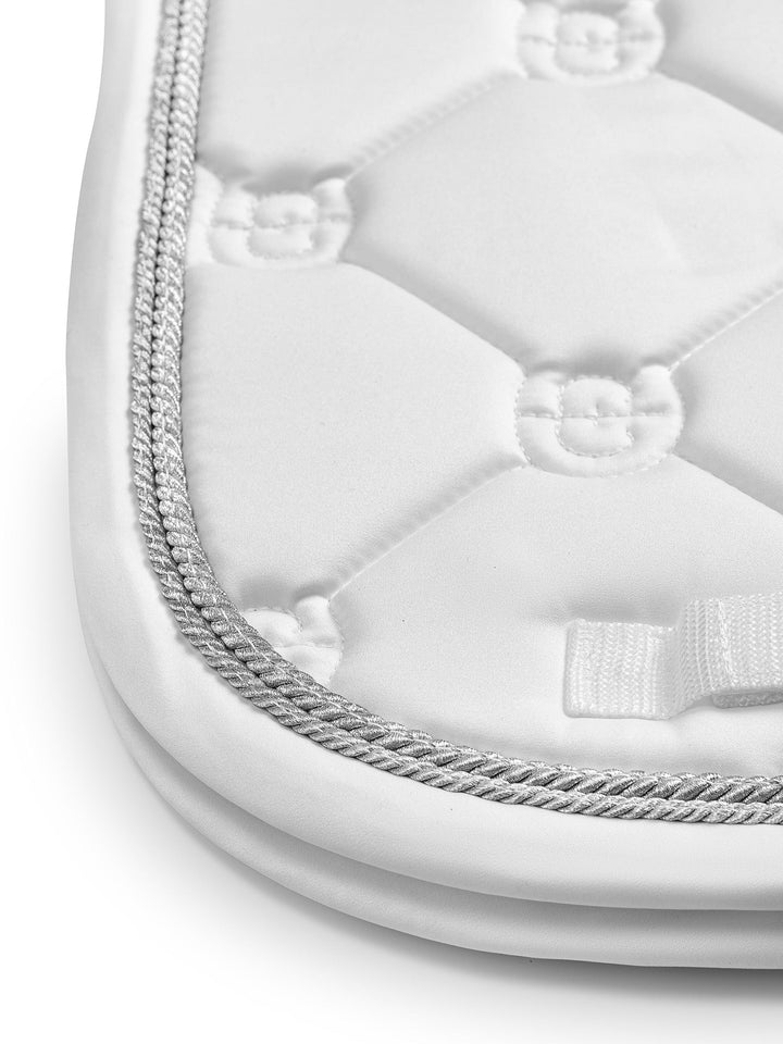 Equestrian Stockholm Dressage Saddle Pad White Perfection Silver - Dressage Saddle Pad - Kingdom Equestrian