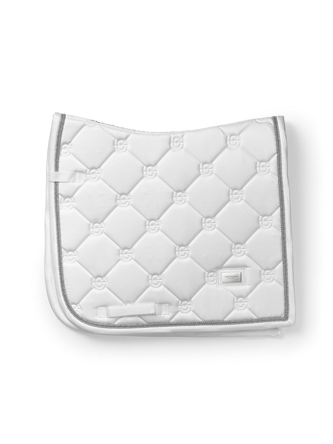 Equestrian Stockholm Dressage Saddle Pad White Perfection Silver - Dressage Saddle Pad - Kingdom Equestrian