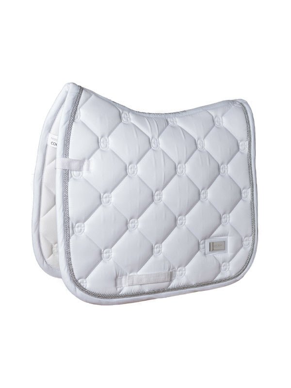 Equestrian Stockholm Dressage Saddle Pad White Perfection Silver - Dressage Saddle Pad - Kingdom Equestrian