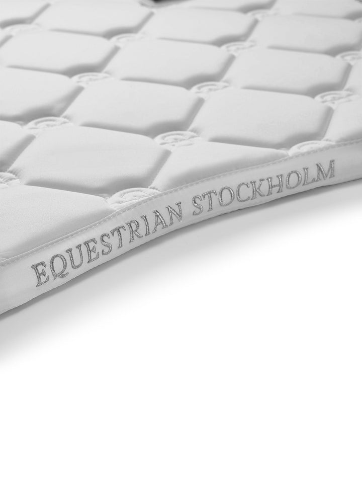 Equestrian Stockholm Dressage Saddle Pad White Perfection Silver - Dressage Saddle Pad - Kingdom Equestrian