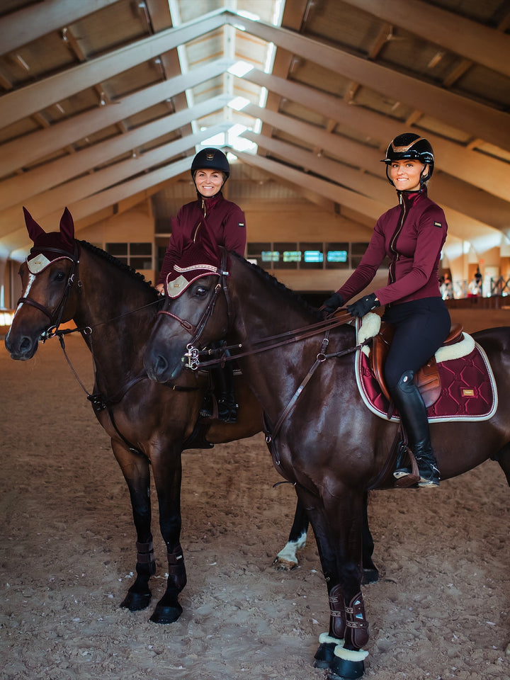 Equestrian Stockholm Ear Bonnet Crystal Merlot Gold - Ear Bonnet - Kingdom Equestrian