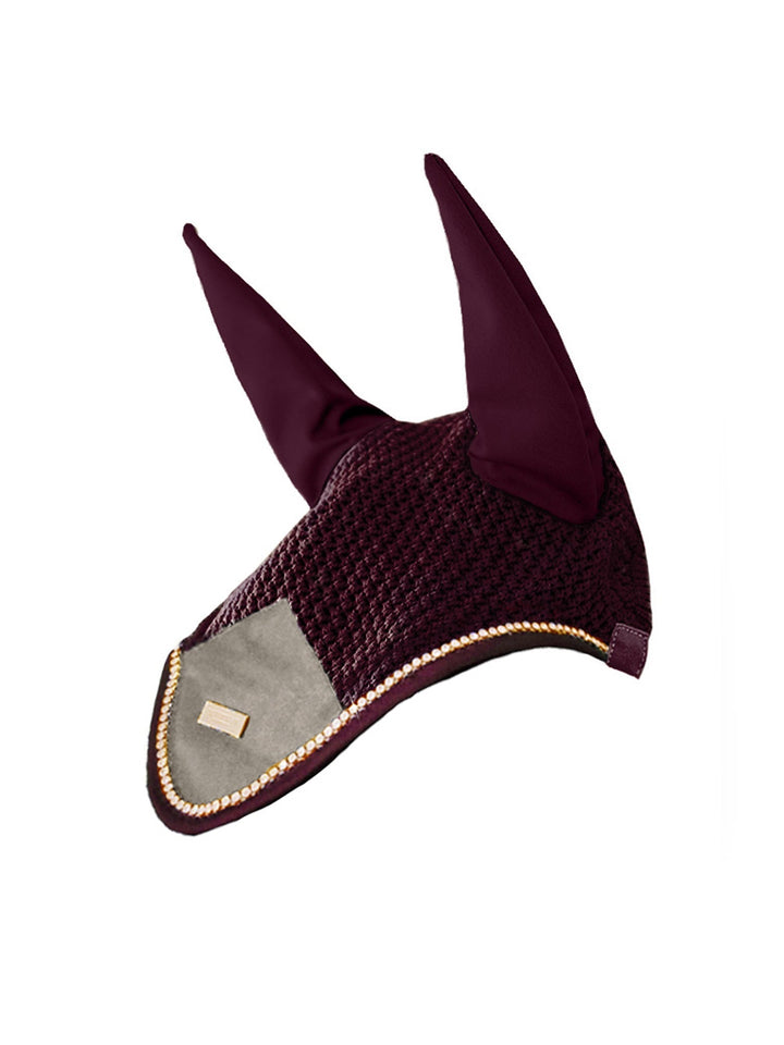 Equestrian Stockholm Ear Bonnet Crystal Merlot Gold - Ear Bonnet - Kingdom Equestrian