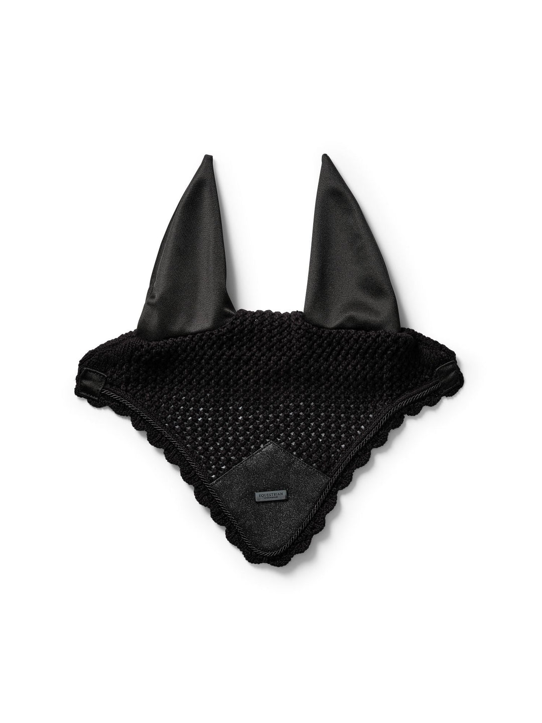 Equestrian Stockholm Fly Hood All Black Glimmer - Ear Bonnet - Kingdom Equestrian