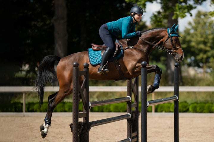 Equestrian Stockholm Fly Hood Aurora Blues - Ear Bonnet - Kingdom Equestrian