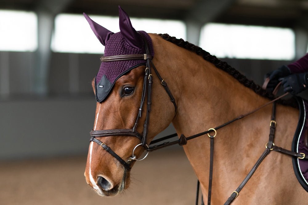 Equestrian Stockholm Fly Hood Black Raven - Ear Bonnet - Kingdom Equestrian