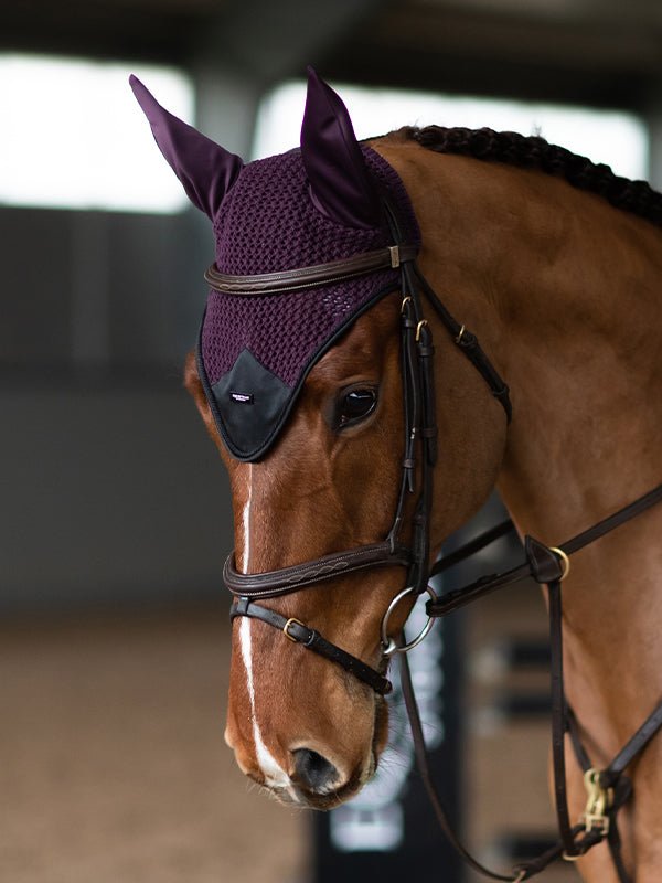 Equestrian Stockholm Fly Hood Black Raven - Ear Bonnet - Kingdom Equestrian