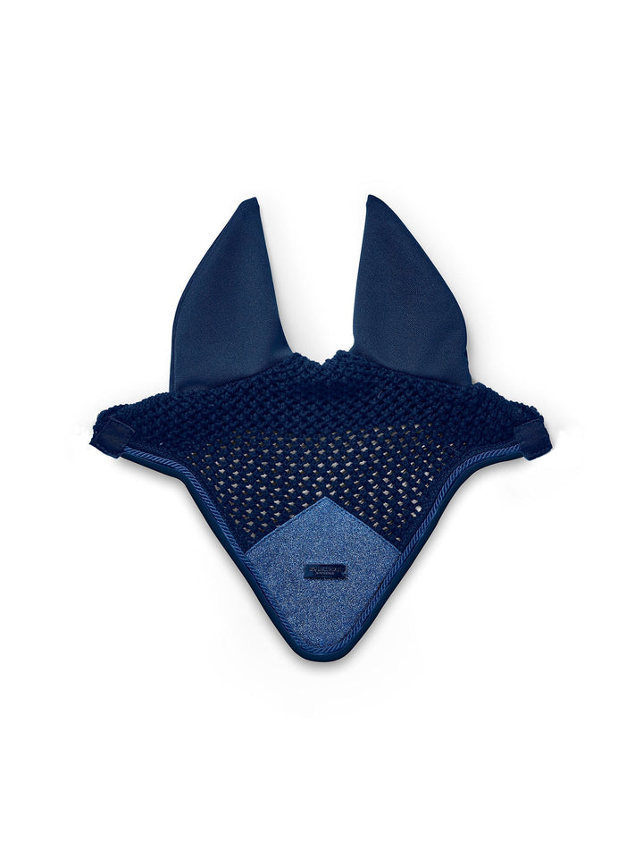 Equestrian Stockholm Fly Hood Blue Meadow Glimmer - Ear Bonnet - Kingdom Equestrian