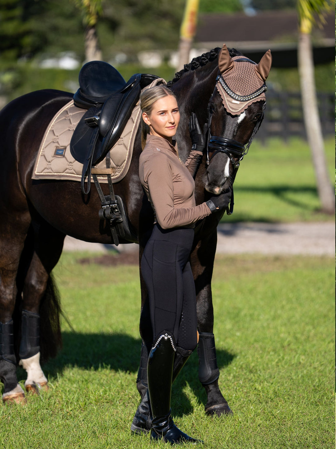 Equestrian Stockholm Fly Hood - Champagne - Fly Hood - Kingdom Equestrian