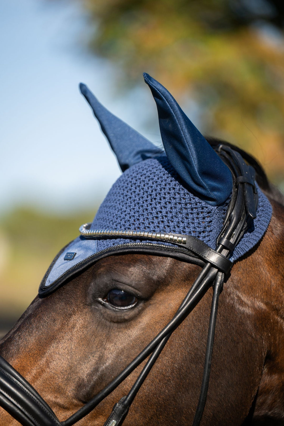 Equestrian Stockholm Fly Hood Dark Venice - Ear Bonnet - Kingdom Equestrian