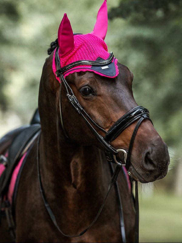 Equestrian Stockholm Fly Hood Faded Fuchsia - Ear Bonnet - Kingdom Equestrian