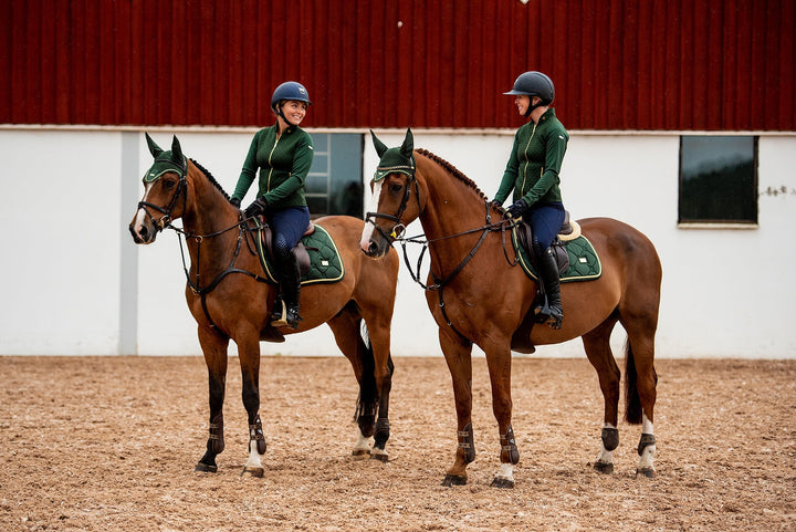 Equestrian Stockholm Fly Hood Forest Green - Ear Bonnet - Kingdom Equestrian
