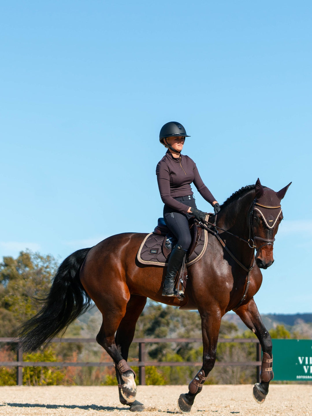 Equestrian Stockholm Fly Hood Golden Brown - Ear Bonnet - Kingdom Equestrian