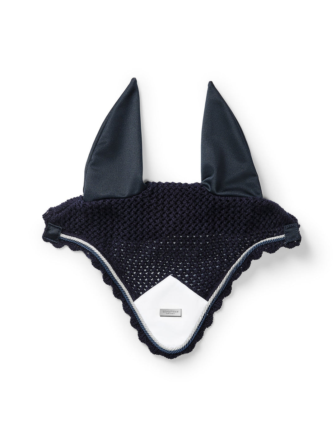 Equestrian Stockholm Fly Hood Midnight White Edge - Ear Bonnet - Kingdom Equestrian