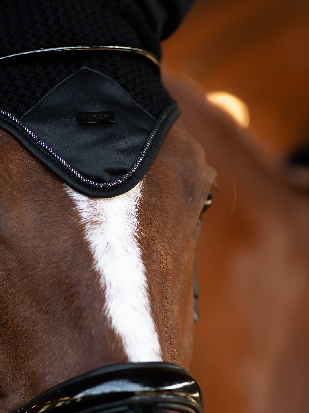 Equestrian Stockholm Fly Hood Modern Black - Ear Bonnet - Kingdom Equestrian