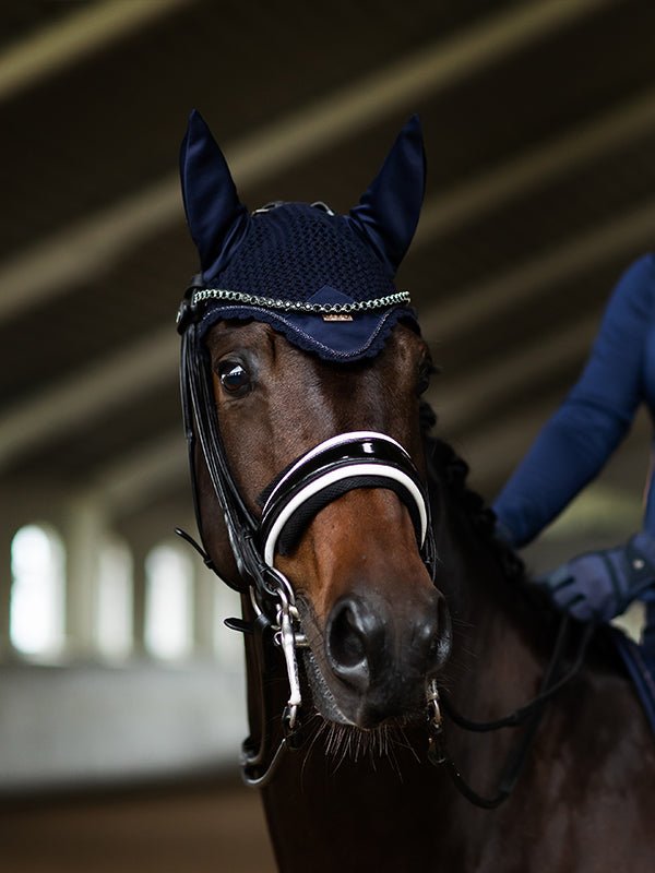Equestrian Stockholm Fly Hood Modern Lagoon Blush - Ear Bonnet - Kingdom Equestrian