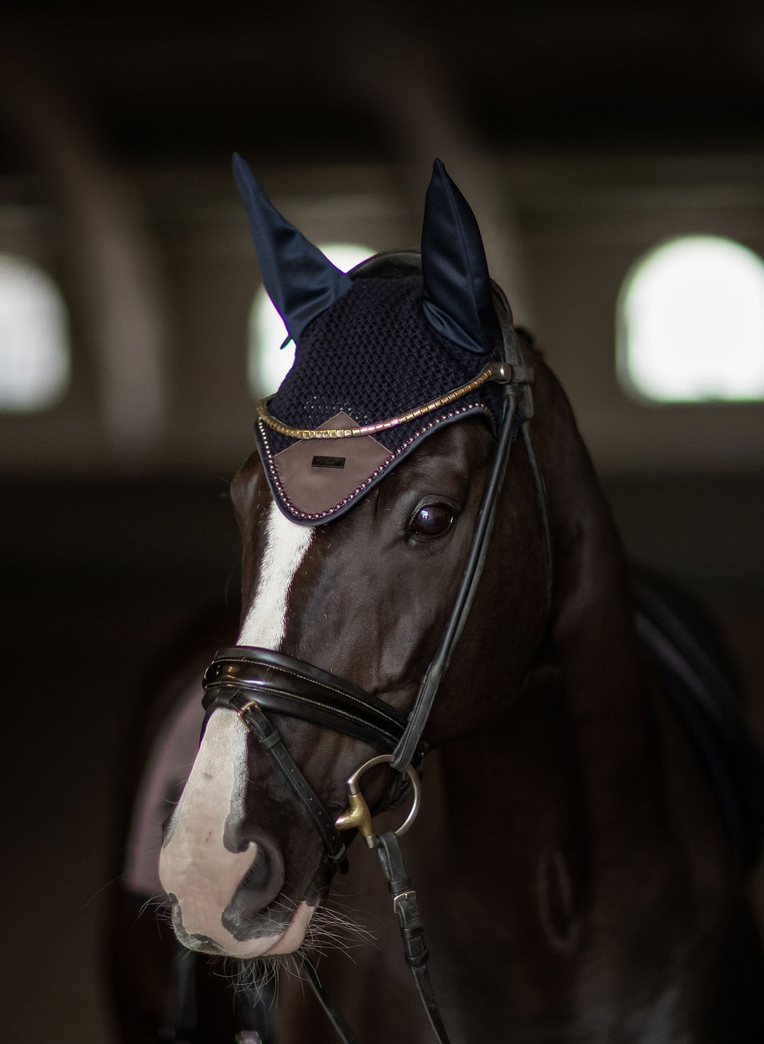 Equestrian Stockholm Fly Hood Modern Mocha - Ear Bonnet - Kingdom Equestrian
