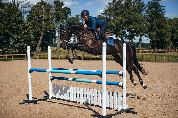 Equestrian Stockholm Fly Hood Monaco Blue - Ear Bonnet - Kingdom Equestrian