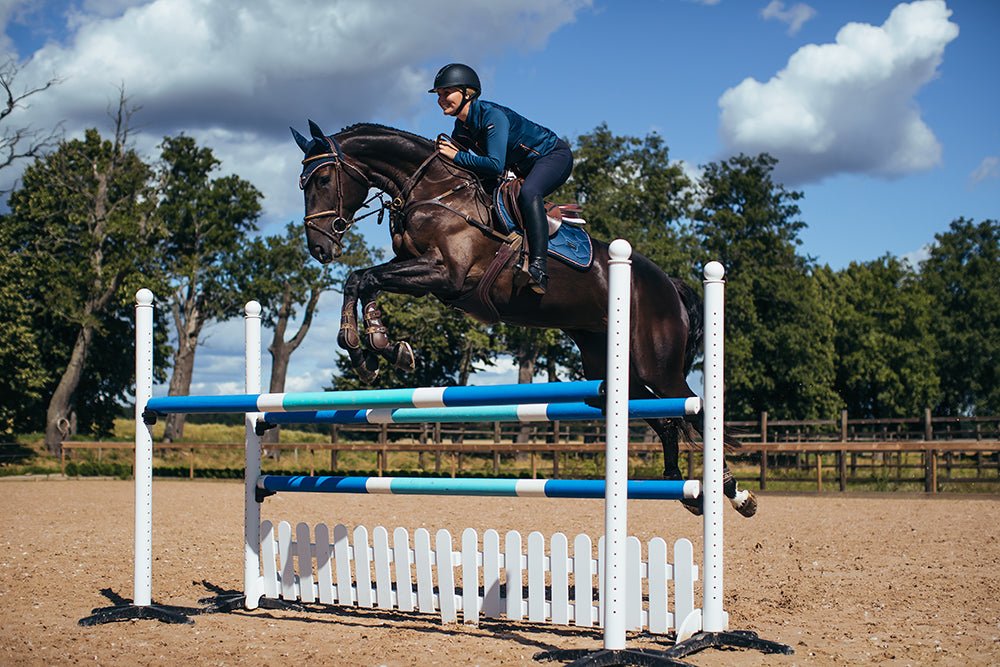 Equestrian Stockholm Fly Hood Monaco Blue - Ear Bonnet - Kingdom Equestrian