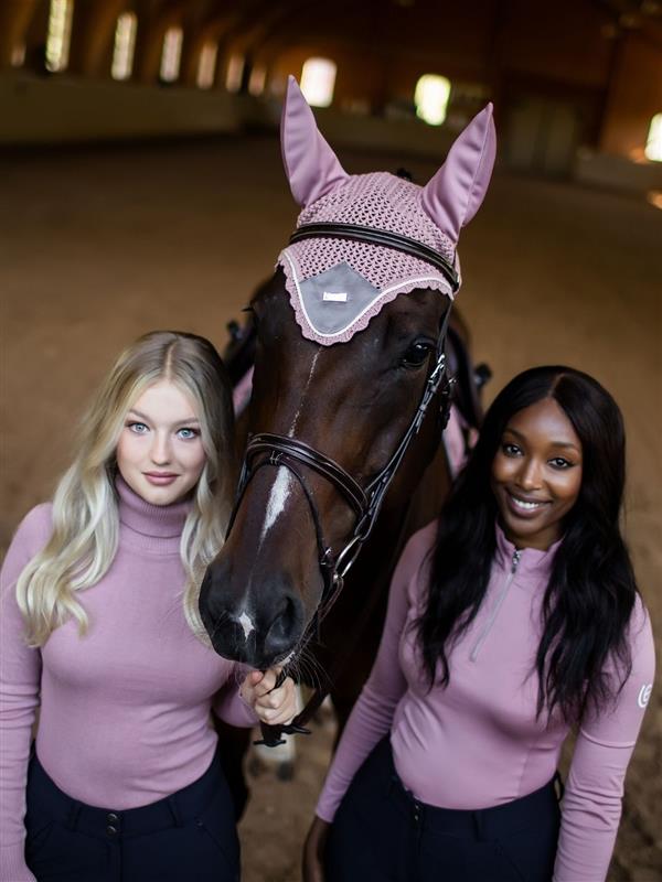 Equestrian Stockholm Fly Hood Pink - Ear Bonnet - Kingdom Equestrian