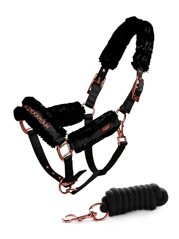 Equestrian Stockholm Fur Halter & Lead Rope Dark Sky - Halter - Kingdom Equestrian