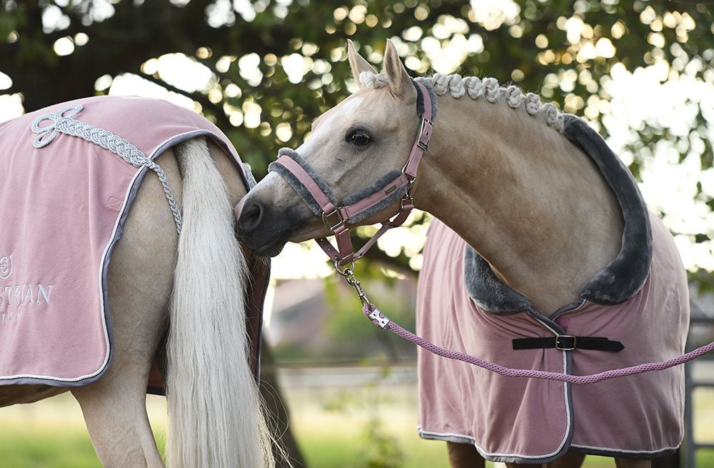 Equestrian Stockholm Fur Halter &amp; Lead Rope Pink - Halter - Kingdom Equestrian