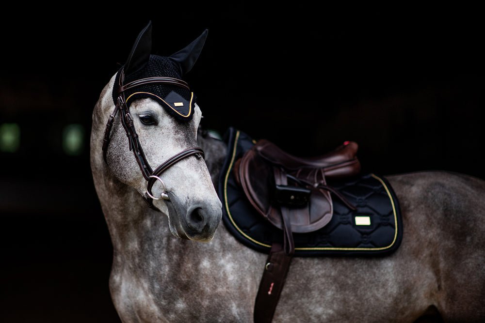 Equestrian Stockholm Jump Saddle Pad Black Gold - Jump Saddle Pad - Kingdom Equestrian