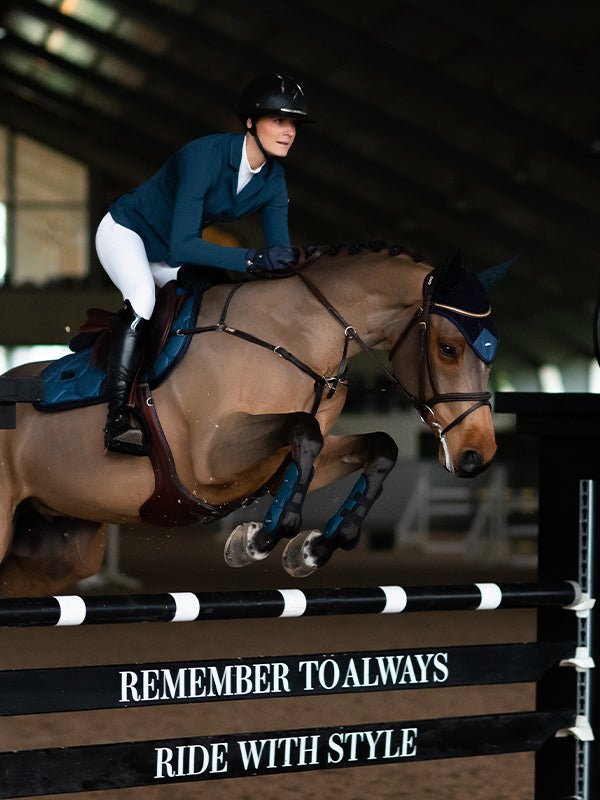Equestrian Stockholm Jump Saddle Pad Blue Meadow Glimmer - Jump Saddle Pad - Kingdom Equestrian
