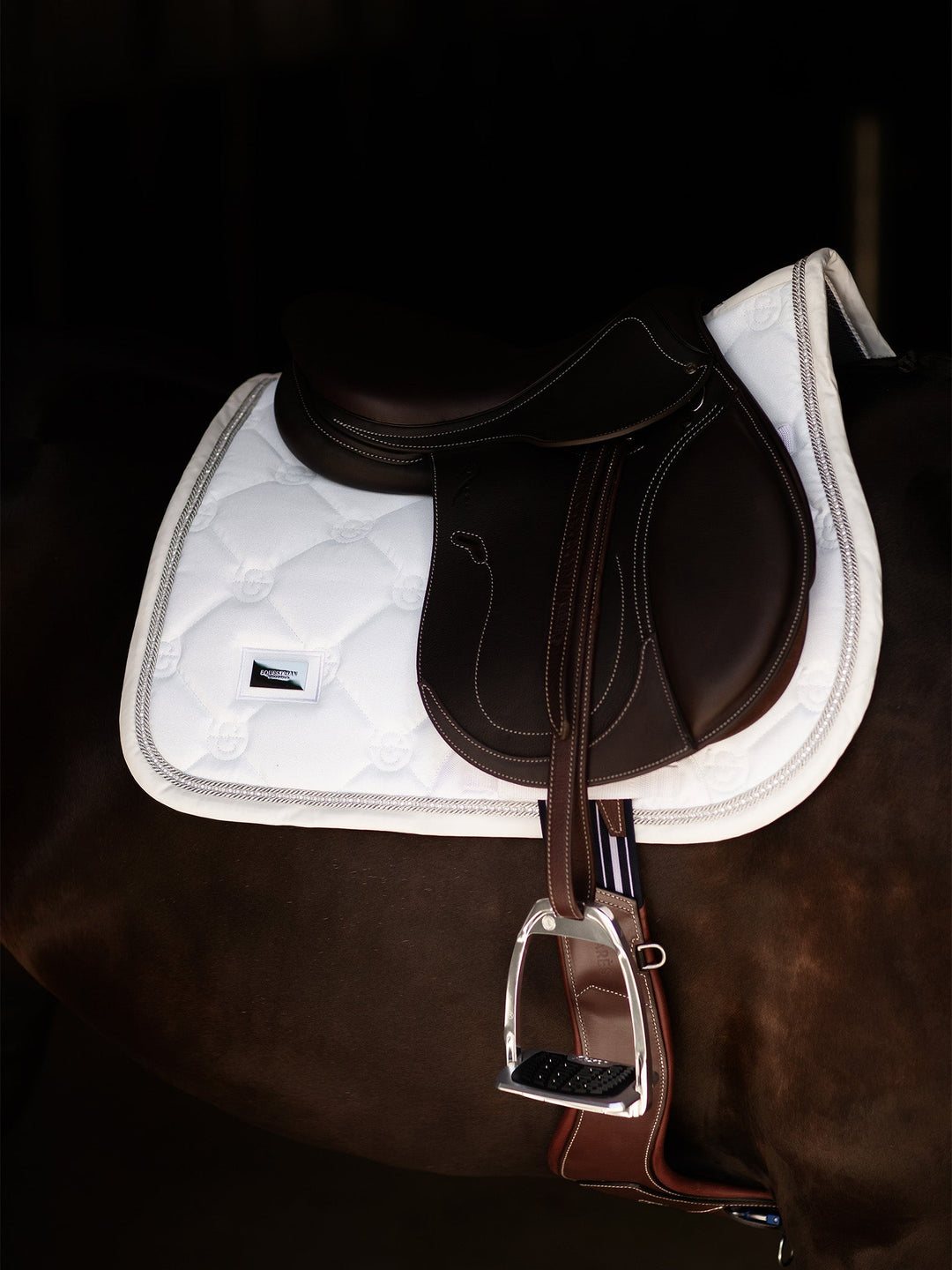 Equestrian Stockholm Jump Saddle Pad Crystal White Glimmer - Jump Saddle Pad - Kingdom Equestrian