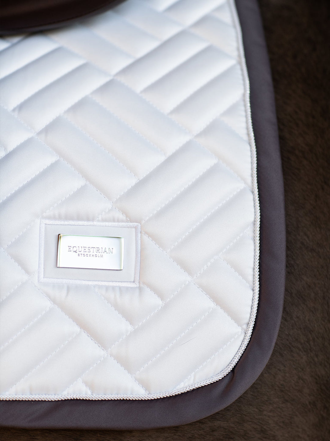 Equestrian Stockholm Jump Saddle Pad Modern White Dark Violet - Jump Saddle Pad - Kingdom Equestrian