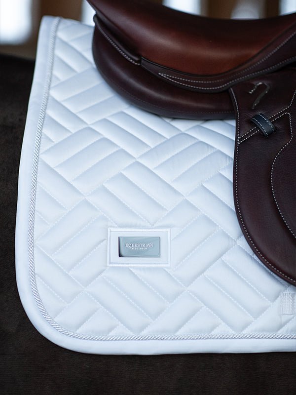 Equestrian Stockholm Jump Saddle Pad Modern White Perfection - Jump Saddle Pad - Kingdom Equestrian
