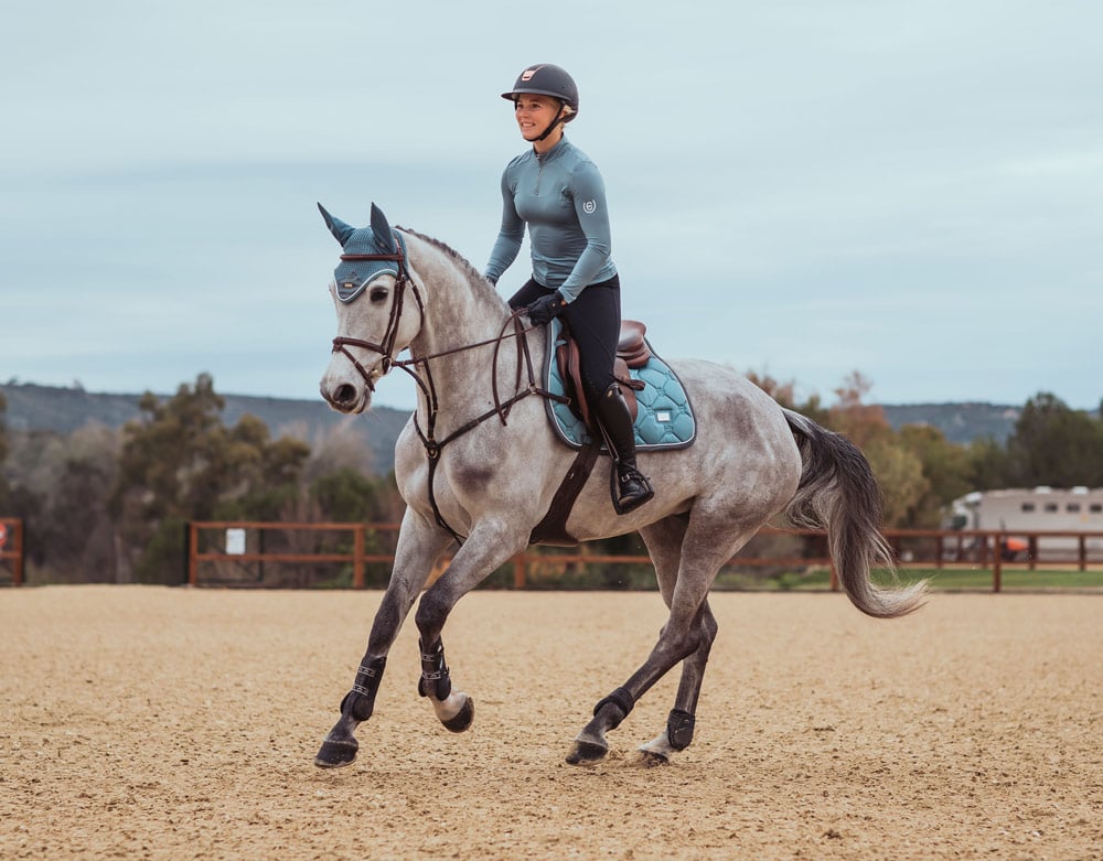 Equestrian Stockholm Jump Saddle Pad Steel Blue - Jump Saddle Pad - Kingdom Equestrian