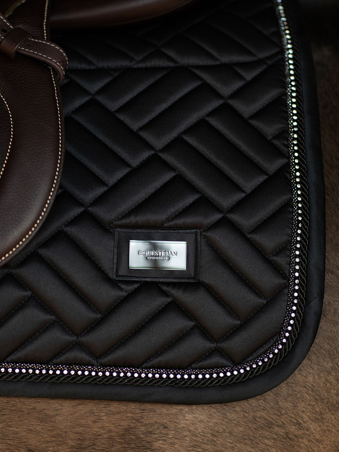 Equestrian Stockholm Jump Saddle Pad Vegan Fur Crystal Black - Jump Saddle Pad - Kingdom Equestrian