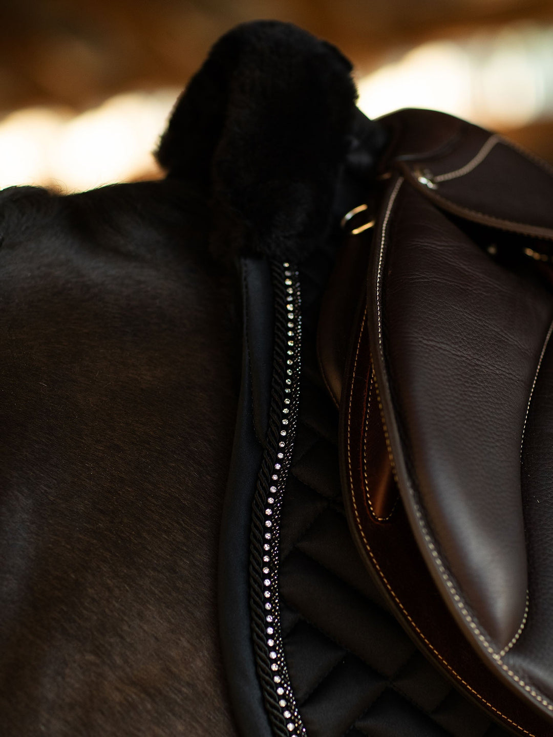 Equestrian Stockholm Jump Saddle Pad Vegan Fur Crystal Black - Jump Saddle Pad - Kingdom Equestrian