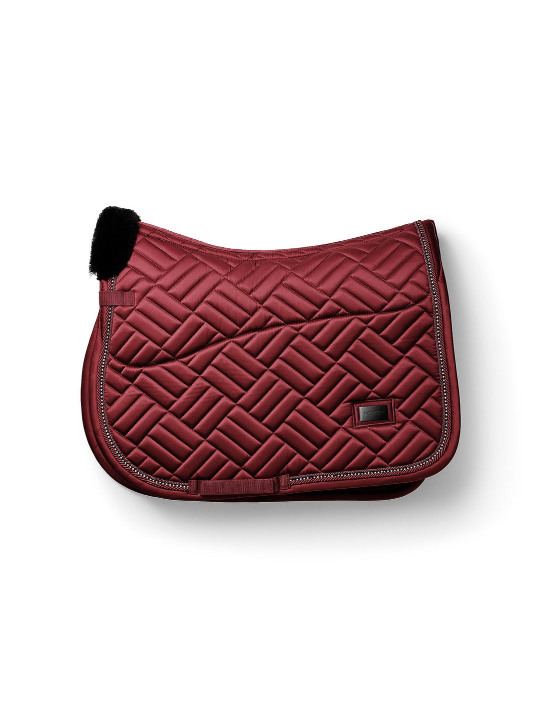 Equestrian Stockholm Jump Saddle Pad Vegan Fur Crystal Bordeaux - Jump Saddle Pad - Kingdom Equestrian