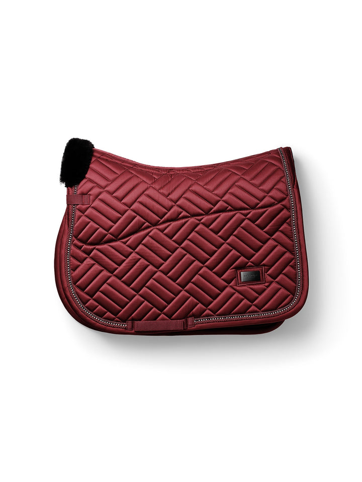 Equestrian Stockholm Jump Saddle Pad Vegan Fur Crystal Bordeaux - Jump Saddle Pad - Kingdom Equestrian