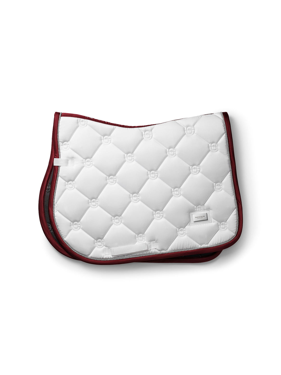 Equestrian Stockholm Jump Saddle Pad White Perfection Bordeaux - Jump Saddle Pad - Kingdom Equestrian