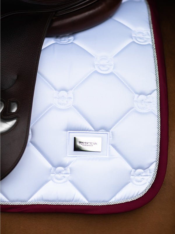 Equestrian Stockholm Jump Saddle Pad White Perfection Bordeaux - Jump Saddle Pad - Kingdom Equestrian