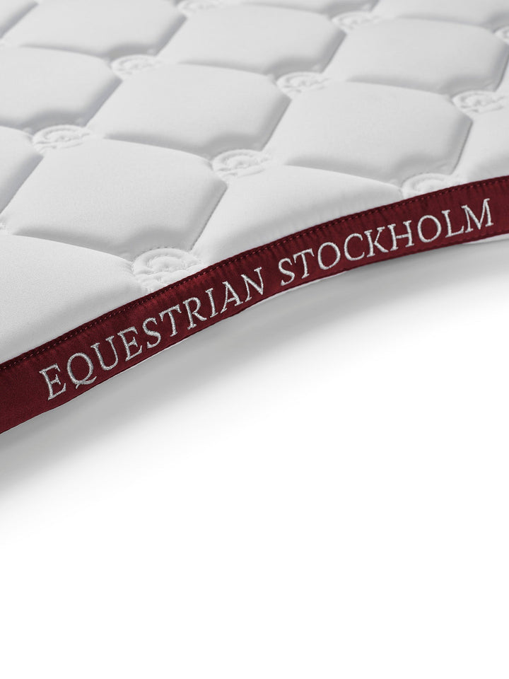 Equestrian Stockholm Jump Saddle Pad White Perfection Bordeaux - Jump Saddle Pad - Kingdom Equestrian