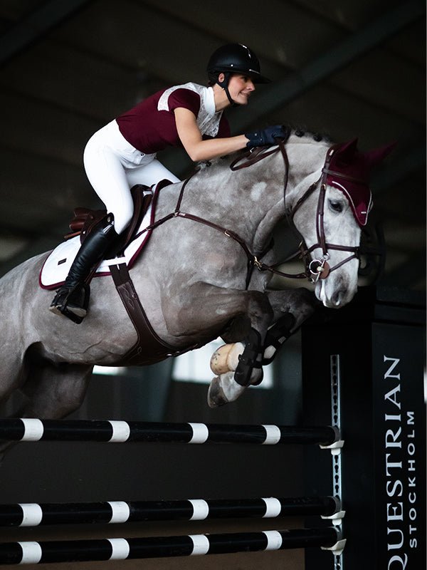 Equestrian Stockholm Jump Saddle Pad White Perfection Bordeaux - Jump Saddle Pad - Kingdom Equestrian