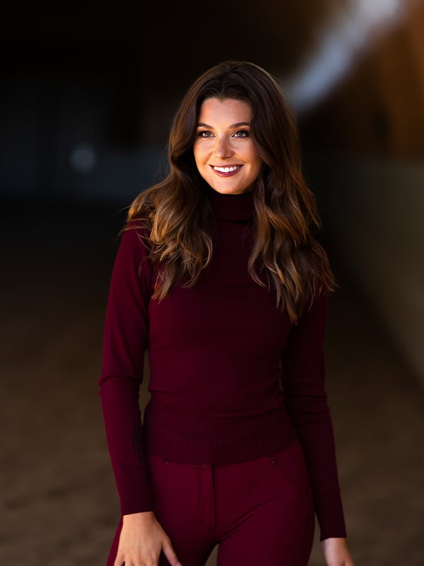 Equestrian Stockholm Knitted Polo Top Bordeaux - Sweater - Kingdom Equestrian