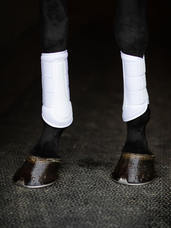 Equestrian Stockholm Mesh Brushing Boots White Silver - Brushing Boots - Kingdom Equestrian