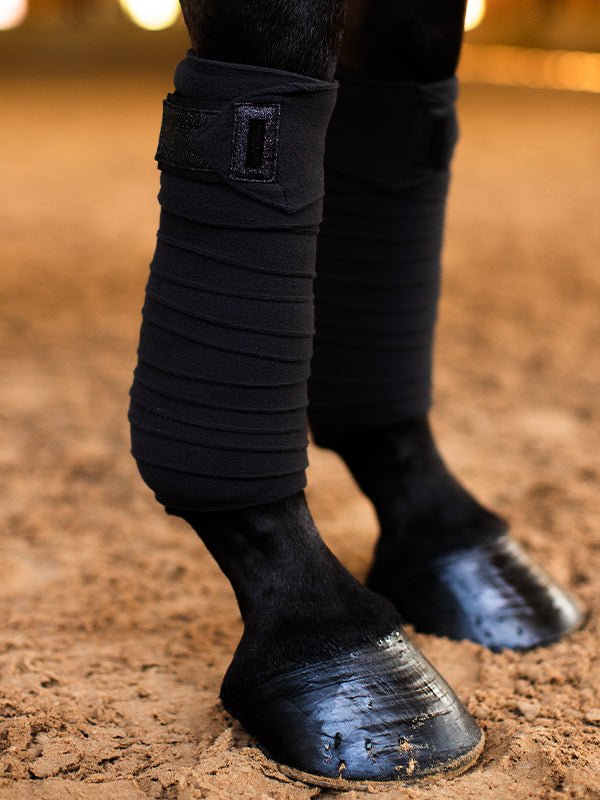 Equestrian Stockholm Polo Wraps All Black Glimmer - Polo Wraps - Kingdom Equestrian