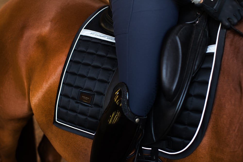 Equestrian Stockholm Reflective Dressage Saddle Pad Performance Luminous Black - Dressage Saddle Pad - Kingdom Equestrian
