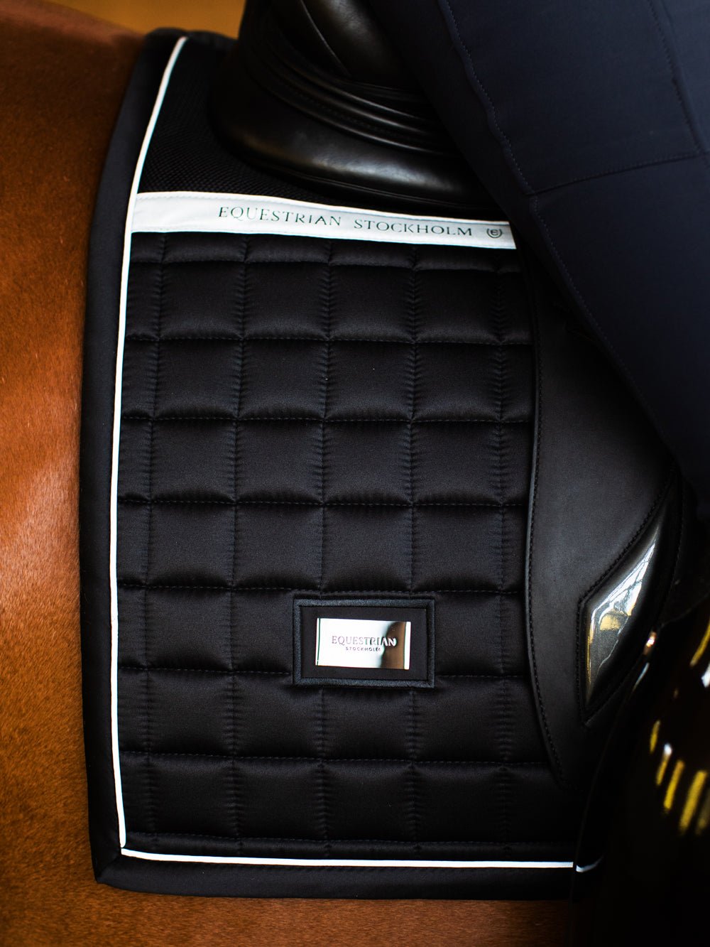 Equestrian Stockholm Reflective Dressage Saddle Pad Performance Luminous Black - Dressage Saddle Pad - Kingdom Equestrian