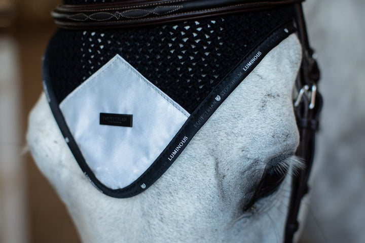 Equestrian Stockholm Reflective Fly Hood Luminous Black - Ear Bonnet - Kingdom Equestrian