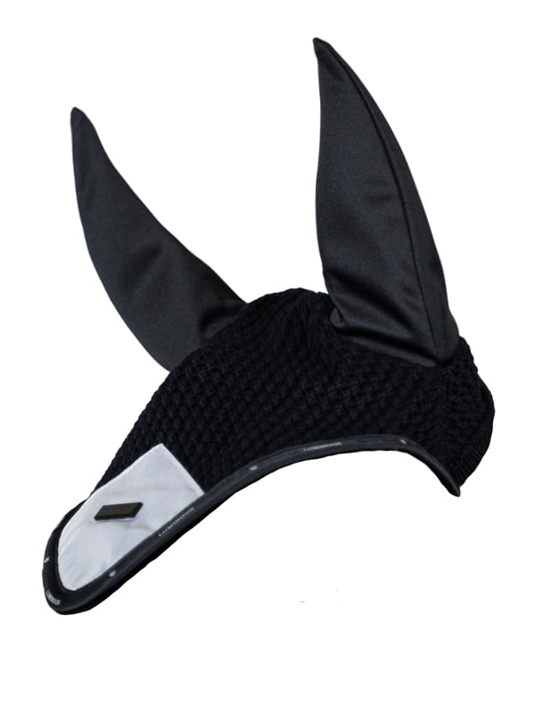 Equestrian Stockholm Reflective Fly Hood Luminous Black - Ear Bonnet - Kingdom Equestrian